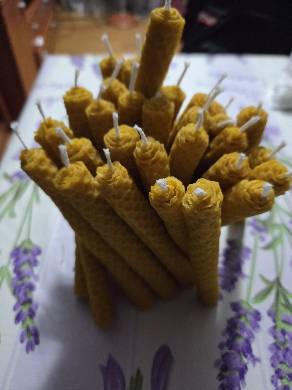 19 velas miel, cera de abejas sin aditivos, natural