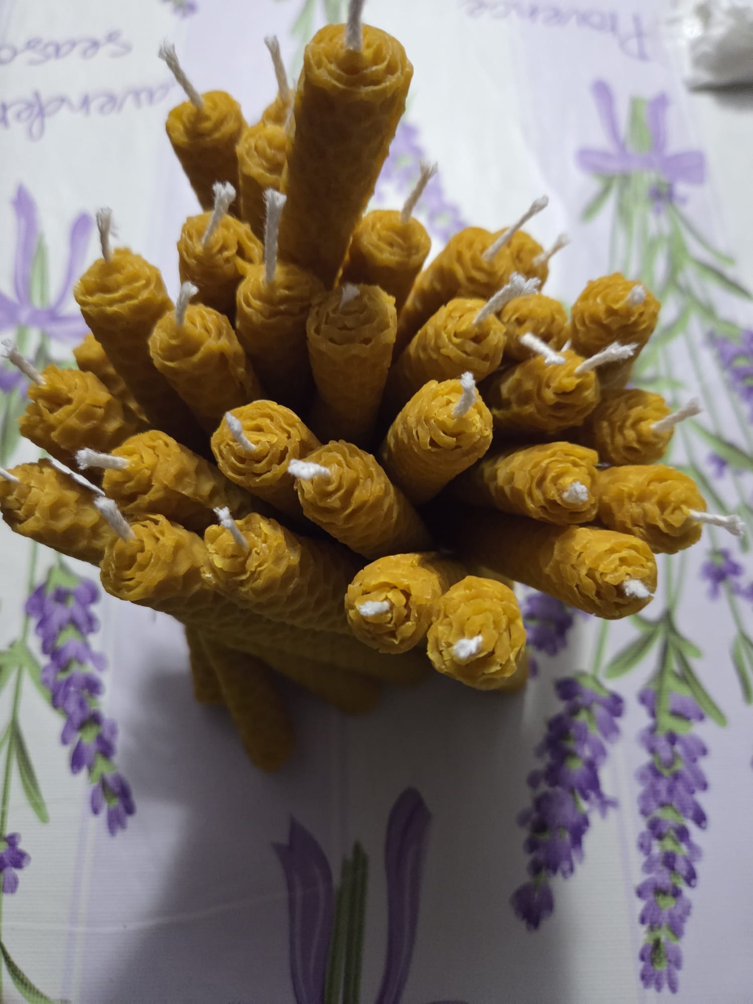 19 velas miel, cera de abejas sin aditivos, natural