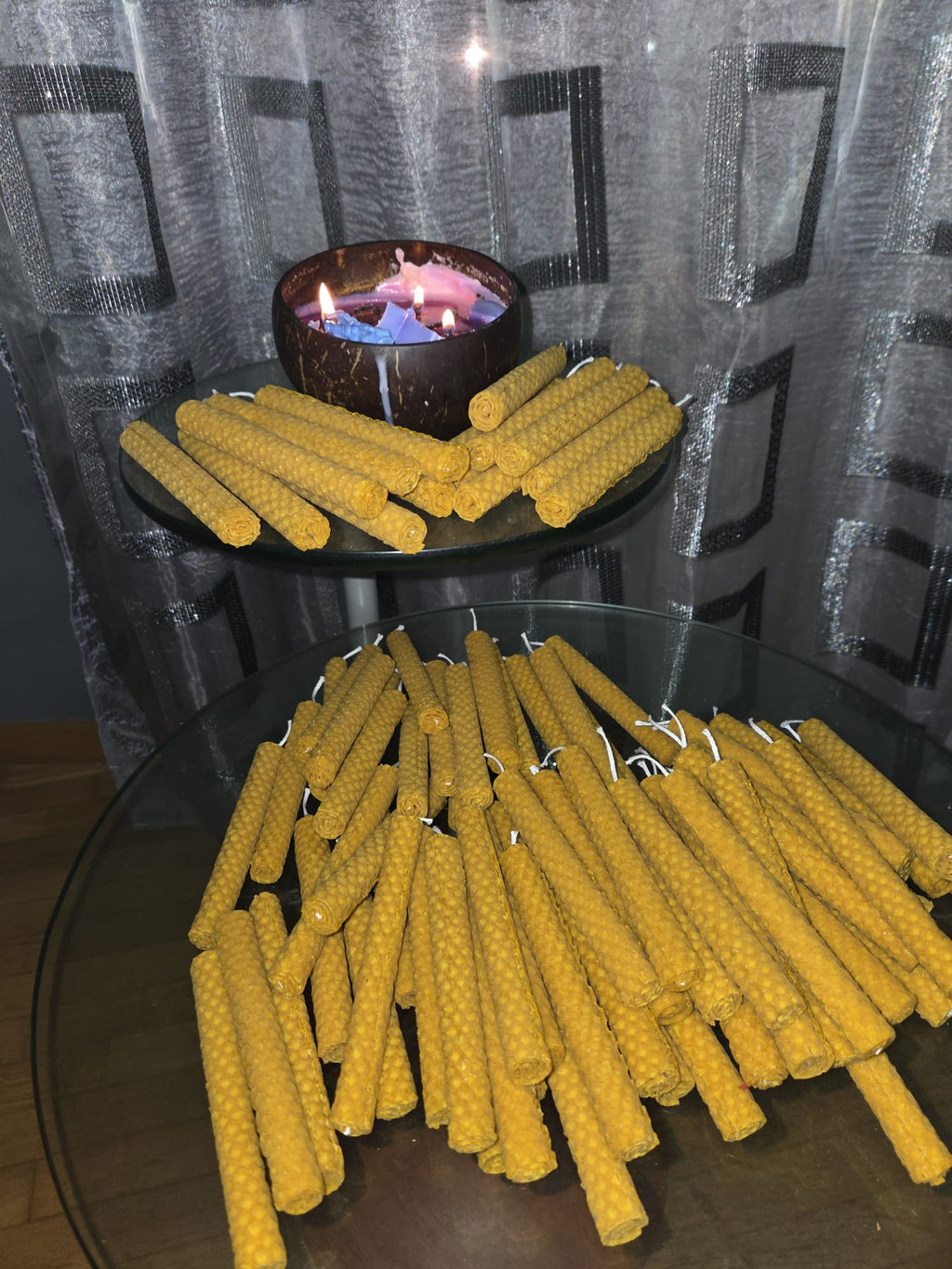 33 velas miel, de cera de abeja sin aditivos