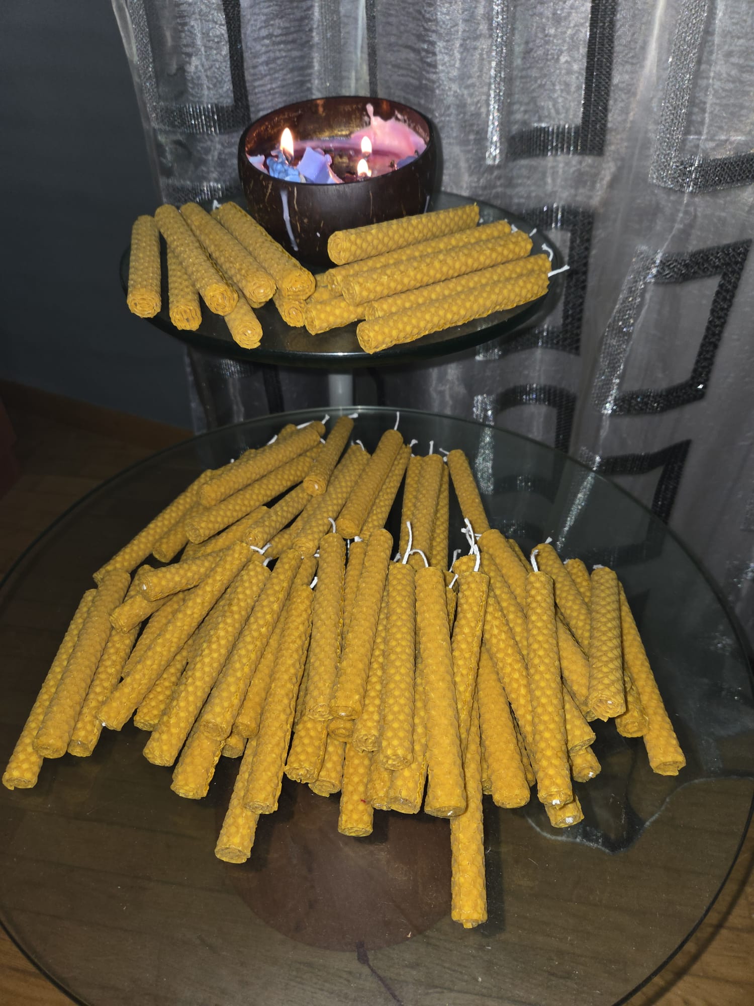 33 velas miel, de cera de abeja sin aditivos