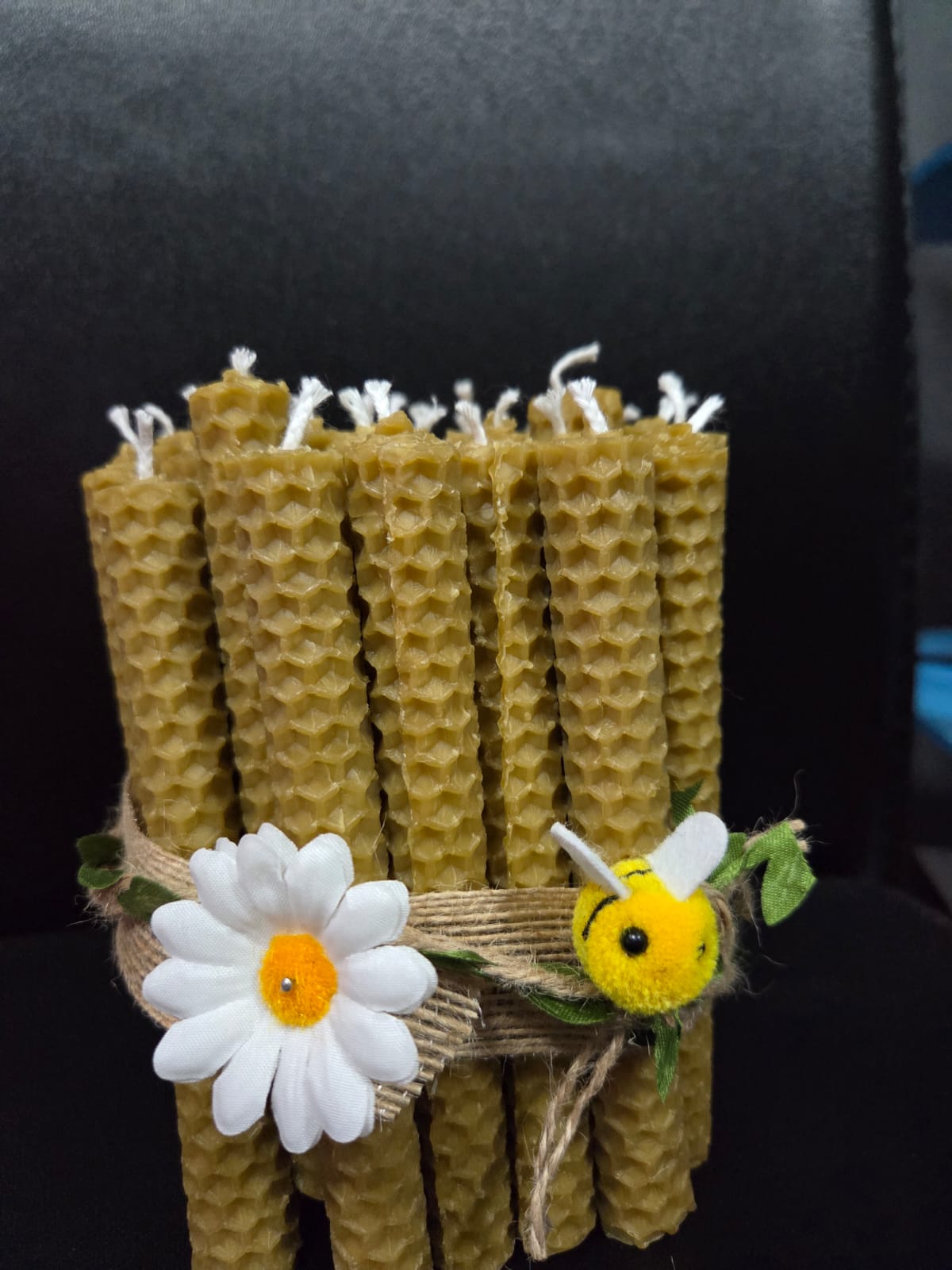24 velas de cera de abejas natural de miel