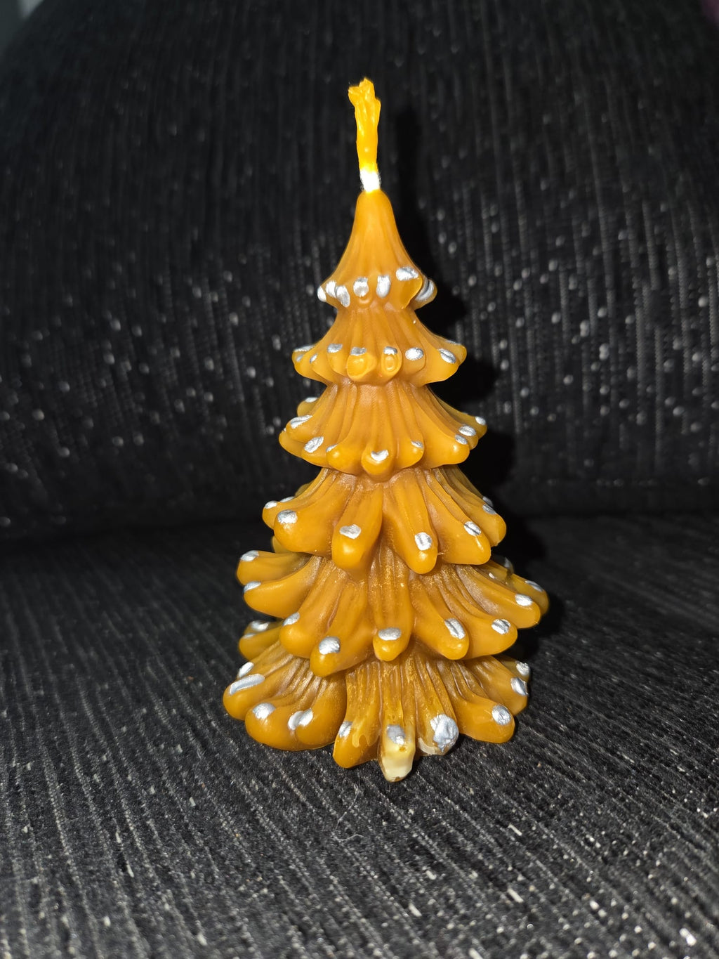 Velas de miel 3 arboles de Navidad pintados a mano