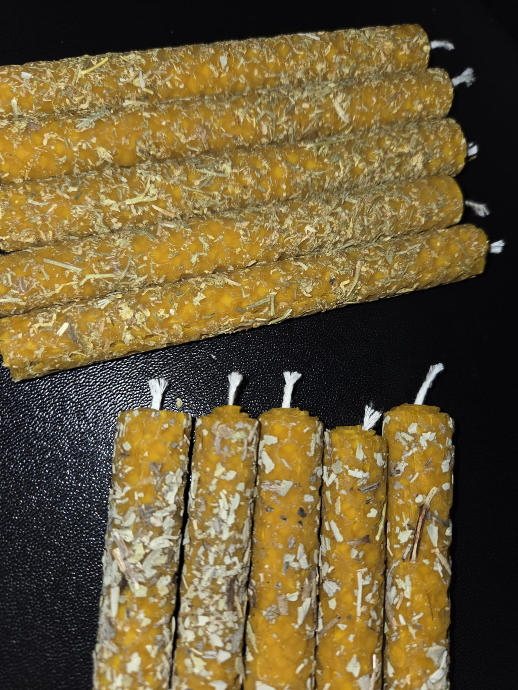 10 velas ritualizadas, de ruda y salvia, cera virgen abejas
