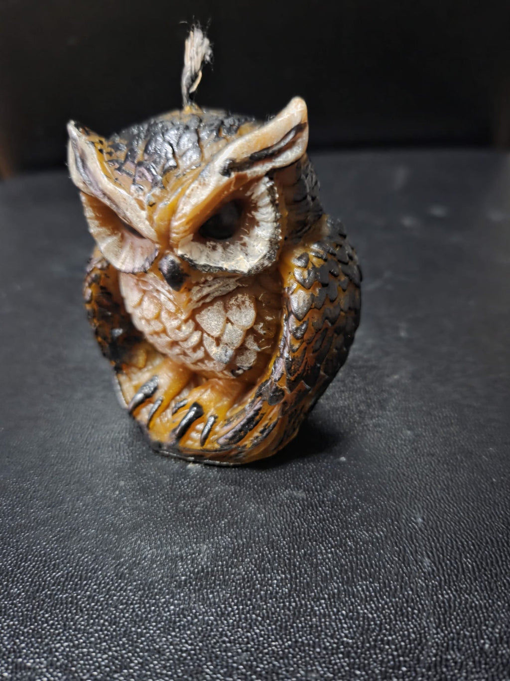 Búho cera abejas pintado mano, artesanía