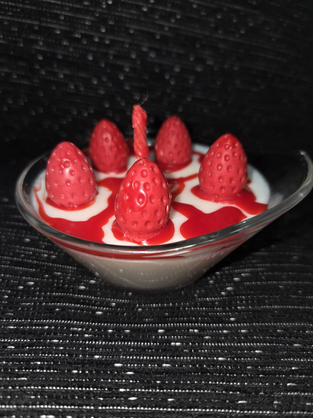 Vela de fresas con nata, con intenso aroma a fresas con nata