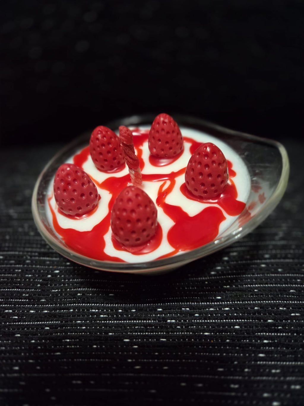 Vela de fresas con nata, con intenso aroma a fresas con nata