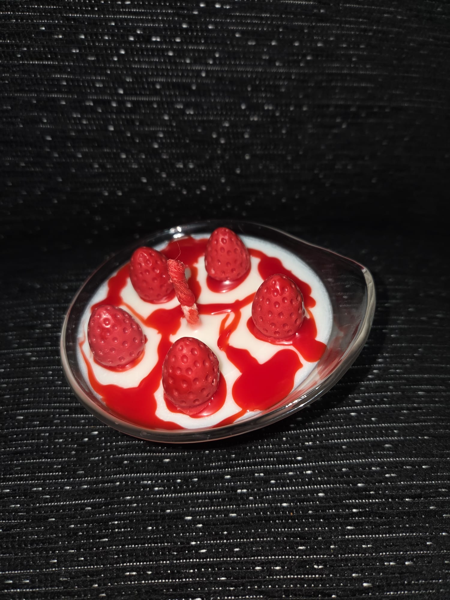 Vela de fresas con nata, con intenso aroma a fresas con nata