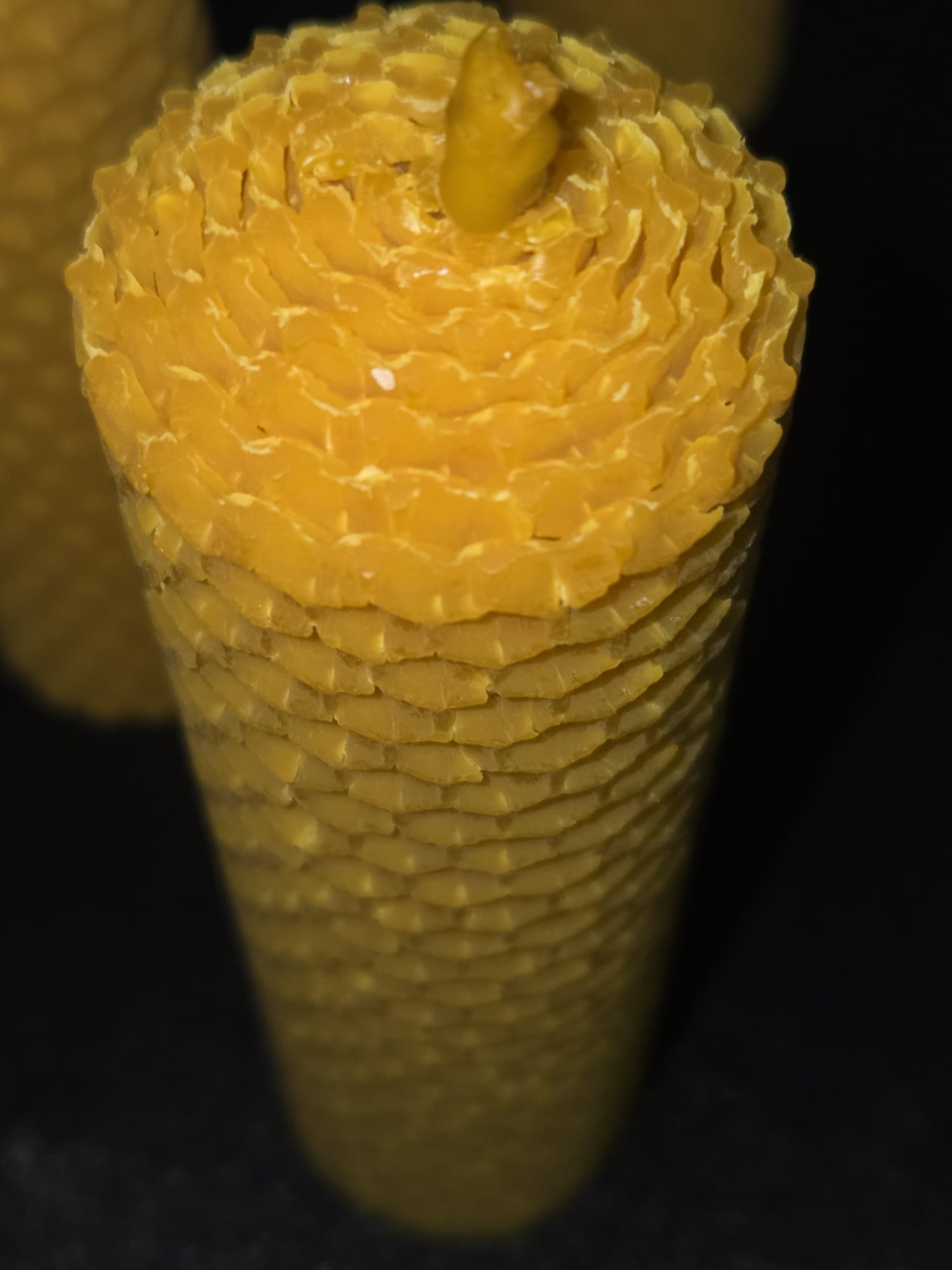 5 Velones de cera de abejas Natural 14x3.5cm 60gr/cada